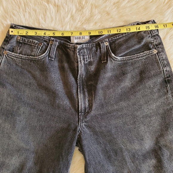 Agolde Lex Wide Leg Jean in Paradox Faded Black Size 28 Raw hem - Picture 11 of 14